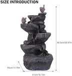 Resin Stone Imitation Waterfall with LED Lights Tabletop Water Fountain Desktop Waterfall Fountain Relax Decor for Home Office - Image 6