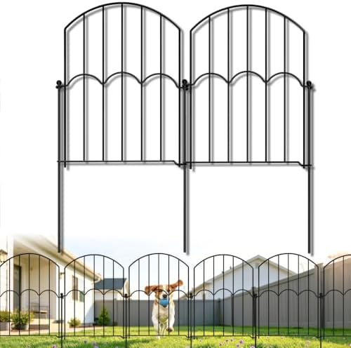 GOTGELIF 25 Panels Decorative Arched Garden Fence, 17''x27 FT No-Dig Dog Barrier with 26 Stakes, Arched Rustproof Metal Animal Fencing for Rabbit Flower Beds for Yard Patio Outdoor Decor by Brandintroduction