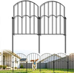 GOTGELIF 25 Panels Decorative Arched Garden Fence, 17''x27 FT No-Dig Dog Barrier with 26 Stakes, Arched Rustproof Metal Animal Fencing for Rabbit Flower Beds for Yard Patio Outdoor Decor by Brandintroduction