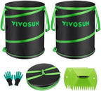 VIVOSUN 2-Pack 30-Gallon Collapsible Garden Bag, Yard Waste Containers by VIVOSUN