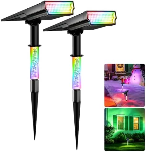 Solar Spot Lights Outdoor, RGB Landscape Spotlight 2 Pack by Unknown