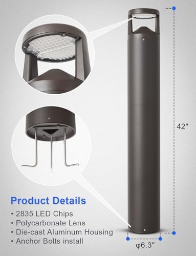 OSTEK 42" LED Bollard Light, 24W, 3CCT Selectable, 3120LM - Image 5