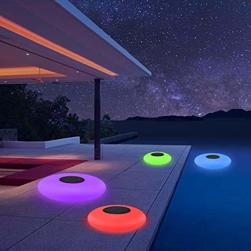 Blibly Solar LED Lights Inflatable,Swimming Pool Light Solar Floating Light Floating Pool Lights with Multi-Color LED Waterproof for Outdoor Garden (L) 1pc - Image 3