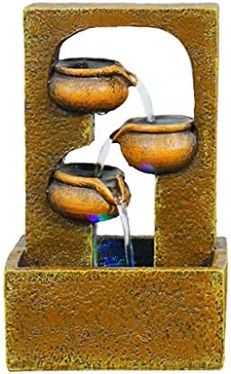 Indoor Tabletop Water Fountain Indoor and Outdoor Decorative Fountain Relaxation Desktop and Tabletop Fountain with Water Pump for Home Office Garden Terrace, 9.8" Height Environmental Resin Waterfall by Unknown