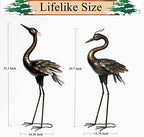 Shorayn Metal Crane Garden Statue, Garden Sculptures & Statues, Bronze Crane Ornaments Yard Art for Backyard Patio Lawn Decorations - Image 2
