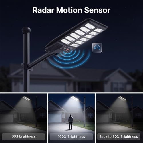 Solar Street Lights Outdoor Waterproof 1 Pack, Dusk to Dawn Outdoor Lights - Image 4