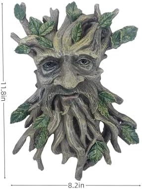 Whimsical Tree Face Garden Decoration ，Tree Faces Decor Outdoor Wallmounted Statue Art with Leaf Features, Outdoor Decor Garden Accessory (Nature and Outdoors) - Image 2
