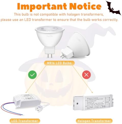 MR16 Orange & Purple LED Light Bulbs 12 Pack, 6W, GU5.3 Bi-Pin 12V, Non-Dimmable, 38° Beam, Halloween Party Lighting for Yard, Trees, Garden, Landscape - Image 7