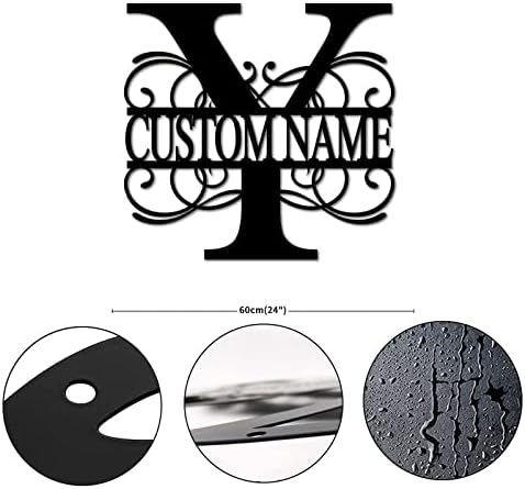 Metal Sign Y Custom Name Initial Letter Monogram Country Long Lasting Steel Metal Wall Decor Art Sign Modern Metal Door Hanger Sign for Patio Patio Decor Wedding Gift 24 Inch - Image 2