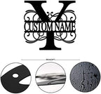 Metal Sign Y Custom Name Initial Letter Monogram Country Long Lasting Steel Metal Wall Decor Art Sign Modern Metal Door Hanger Sign for Patio Patio Decor Wedding Gift 24 Inch - Image 2