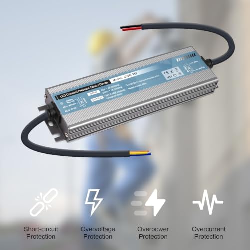 QNNP® LED Driver 200 Watts 24V DC Low Voltage Transformer Waterproof IP67 Power Supply Transformer Adapter AC 85V-265V to 24V DC, LED Power Supply for Indoor Outdoor Lighting - Image 4