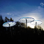 Sun Catcher Garden Decor Glowing Sun Discs Set of 3 Large Garden Stake 75cm, 29.5 inches high Indoor Outdoor Yard Accessory Gardeners Gift, Colour:Fluorescent Blue - Image 2