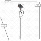 Red Carpet Studios Garden Stake Yard Art Metal and Glass Balance Rocker with 4-Prong Stake, 55" Tall, Owl - Image 4