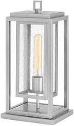 Hinkley Republic Medium 12V Outdoor Pier Mount Lantern, Satin Nickel Finish by Hinkley