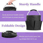 2PCS Collapsible Cleaning Caddy, 17L Tool Bag with 6 Pockets, Green + Black - Image 2