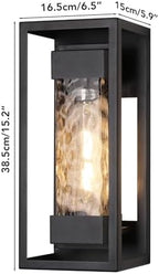 PARTPHONER Modern Outdoor Light Fixture, Exterior Wall Sconce Waterproof Porch Light, Outside Lamp for House with Water Glass for Garage Doorway - Image 3