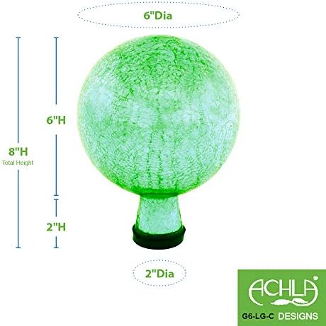 Achla Designs G6-LG-C, Light Green 6-Inch Crackle Gazing Globe Ball, 6 - Image 2