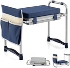 IRONMAX Garden Kneeler and Seat with 14" L×11" W EVA Kneeling Pad, Blue by IRONMAX