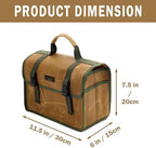 Tool Bag, Heavy Duty 16oz Waxed Canvas Tool Carrier, Multi-Purpose Tote Bag with 1 Large Capacity & 2 Side Pockets, Portable Tool Storage for Wrenches Chisels Scissors Hammer - Khaki - Image 2