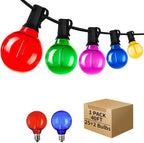 40 ft 25 Multicolor G40 LED Outdoor String Light, Plug-in Globe Patio Light by ShineU