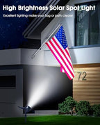 DBF Solar Outdoor Lights, 600LM Solar Spot Lights Outdoor Waterproof with 2 Lighting Modes, Adjustable Head & Solar Panel Landscape Spotlights for Flag Garden Yard Driveway Patio(Cool White, 4 Pack) - Image 6