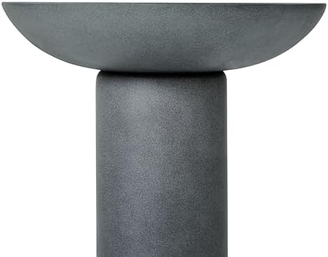 Christopher Knight Home Hanna 25.98" H Bird Bath for Outside, Minimalist Pedestal Bird Baths Bowl, Polyresin Bird Bath with Modern Style Design for Garden Decor & Bird Attraction, Gray - Image 4