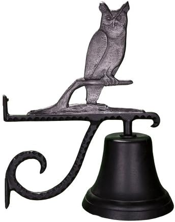 Montague Metal Products 7.75″ Diameter Cast Bell with Ornament, Hanging Bell, Dinner Bell, Heavy Duty Cast Aluminum (Owl) by MontagueMetalProducts