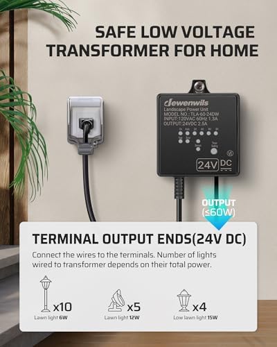 DEWENWILS 60W DC Low Voltage Transformer with Timer & Photocell Sensor - Image 6