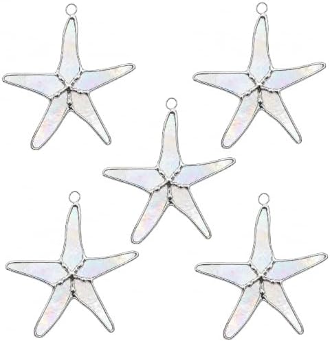 Stained Glass Iridescent Starfish 3in Suncatcher Set of 5 Piece, Home Decor by DGEDistribution