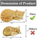 Garden Decor 11.4” Cat Statue Outdoor Statue, Cat Figurines Garden Statues & Sculpture Decoration, Sleeping Cat Statue Decor for Patio, Porch and Lawn, Gifts for Cat Lover and Mom, Cat Memorial Stone - Image 3