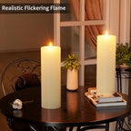 12" x 4" Large Outdoor Candle with Remote Timer Waterproof Ivory 2 Pack - Image 6