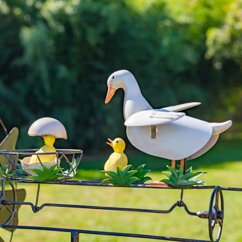 Windmill Spinner with Moving Hand-Painted Animals Scenes on Top, Includes Metal Tower Stand, Decorative Garden Decor (Hatching Duckling) - Image 6
