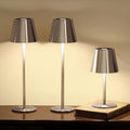 3 Pack Cordless Table Lamp, Portable Battery Operated Lamp with 3 Color Temps and Stepless Dimming, Rechargeable Table Lamp for Dinner, Desk, Cafe, Outdoor (Brushed Silver) by Keysays
