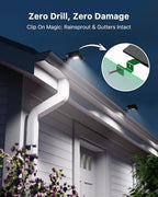 FALOVE 8 Pack Cool White Solar Powered Gutter Lights Outdoor Waterproof - Image 3