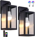 Outdoor Wall Light with Smart Bulb Exterior Lighting Fixtures Waterproof Porch Lights Outdoor Anti-Rust Wall Lantern with Clear Glass Outside Lights for House -2 Pack by Kainozoic