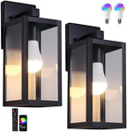 Outdoor Wall Light with Smart Bulb Exterior Lighting Fixtures Waterproof Porch Lights Outdoor Anti-Rust Wall Lantern with Clear Glass Outside Lights for House -2 Pack by Kainozoic