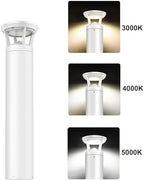 White Housing LED Bollard Light Outdoor 36" 24W/15W/12W Selectable 3000K/4000K/5000K 3CCT Outdoor Commercial Landscape Pathway Lighting, 120-277V, Waterproof Aluminum Garden Walkway Yard Lawn Light - Image 4