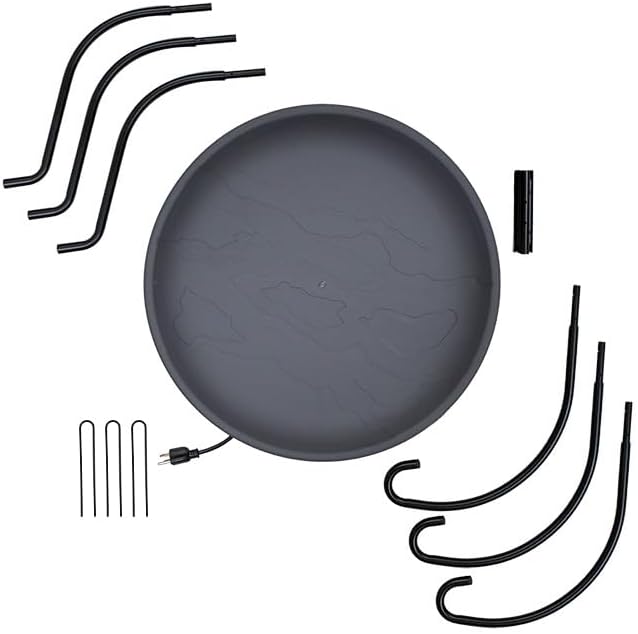 Wild Bird Lover’s Heated Bird Bath with Metal Stand – 20" Slate-Textured Basin, 150W Heater & 30" Coated Stand – Outdoor Bird Bath Keeps Water Ice-Free Year Round – Safe & Slip-Resistant Surface - Image 4
