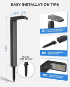 Vosaro Solar Pathway Lights Outdoor 6 Pack, 3 Color Temperatures, IP65 - Image 7