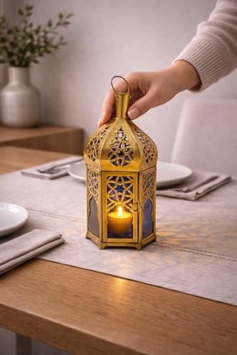 Moroccan Brass Wall Lamp Sconce Home Decor, Handmade Lighting Copper Metal Lights Turkish Lamp, Ramadan Candle Lantern, Candle Holder, Indoor Outdoor, Patio, Porch, Shelf, Garden (Candle) - Image 6