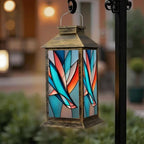 Solar Lantern Abstract Swallow Stained Glass Outdoor Waterproof Garden Hanging Lantern Solar Powered Lighting Outside Solar Light for Patio Yard Camping, Gifts for Women Mom - Image 6
