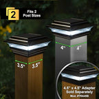 Classy Caps 4x4 Imperial Solar Post Cap - Fits 3.5"x3.5" and 4"x4" Deck & Fence Posts - Black Cast Aluminum - Warm and Cool Light Modes - Image 2