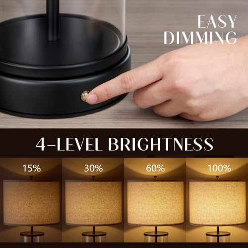 O’Bright Luma - Battery Powered Table Lamp (Black, 19.5-inch) - Image 3