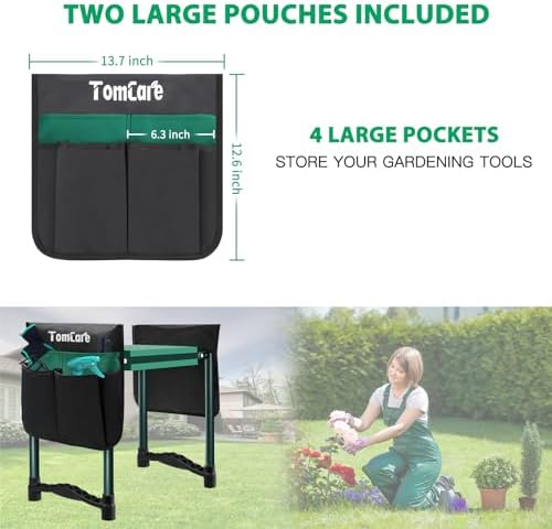 TomCare Garden Kneeler and Seat, 11.12" Kneeling Pad Sturdy Garden Bench - Image 4