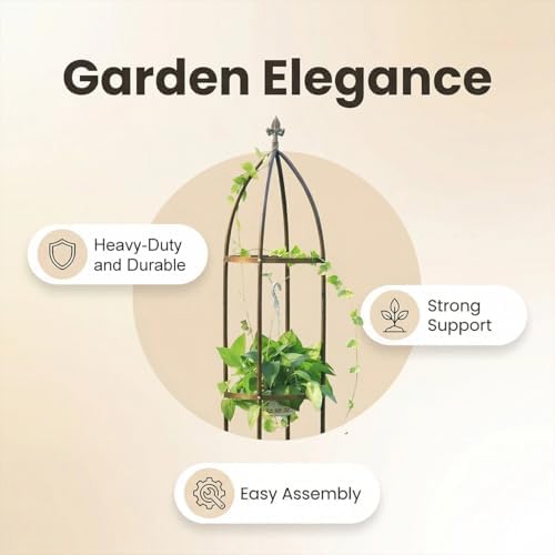Garden Obelisk Trellis 100% Metal Heavy Duty 5.5 ft for Climbing Vines - Image 3