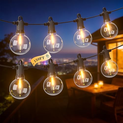 G40 LED Outdoor String Lights, 150FT Waterproof IP65 Hanging Patio Lights by FOOMAN