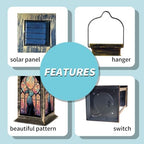 Solar Lantern Mid Century Modern Stained Outdoor Waterproof Garden Hanging Lantern Solar Powered Lighting Outside Solar Light for Patio Yard Camping, Gifts for Women Mom - Image 5