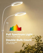 Bamworld Grow Lights for Indoor Plants, 2 Head Full Spectrum Plant Lights - Image 5