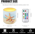 Pack of 4 Coastal Starfish Flameless Candles with Remote Battery Operated Candles with Timer Flickering LED Elictric Pillar Tealights for Indoor Outdoor Home Table Decorations - Image 3