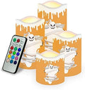 Halloween Flameless Candles Battery Operated LED Tealights Color Changing Candles Remote Control,Ghost by HELLHERO